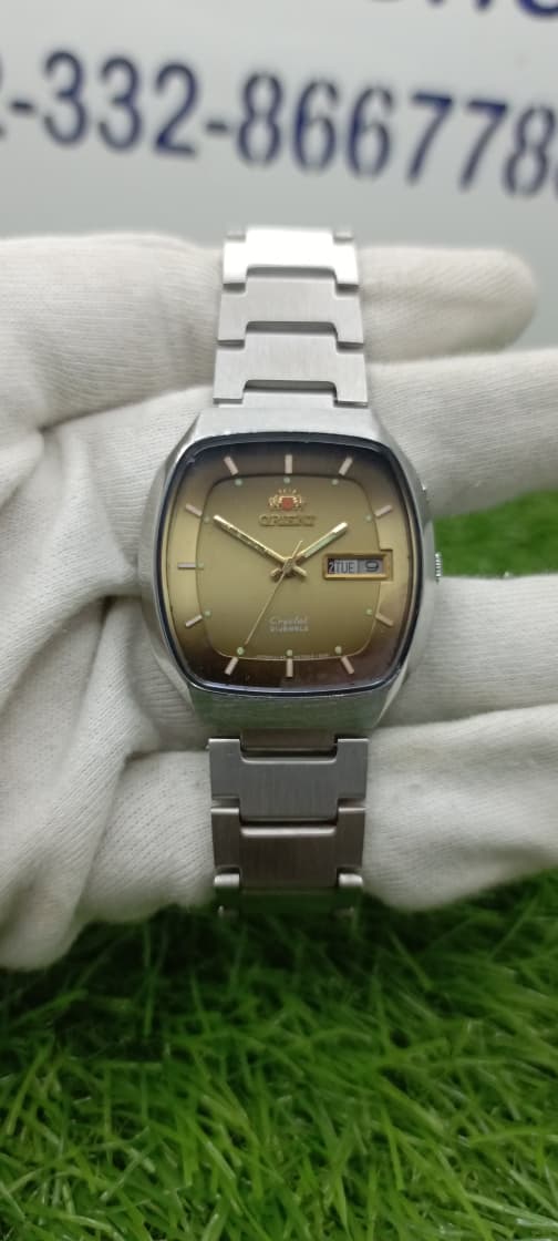 Orient Crystal 21 Jewels Automatic Day Date Japan Men Watch