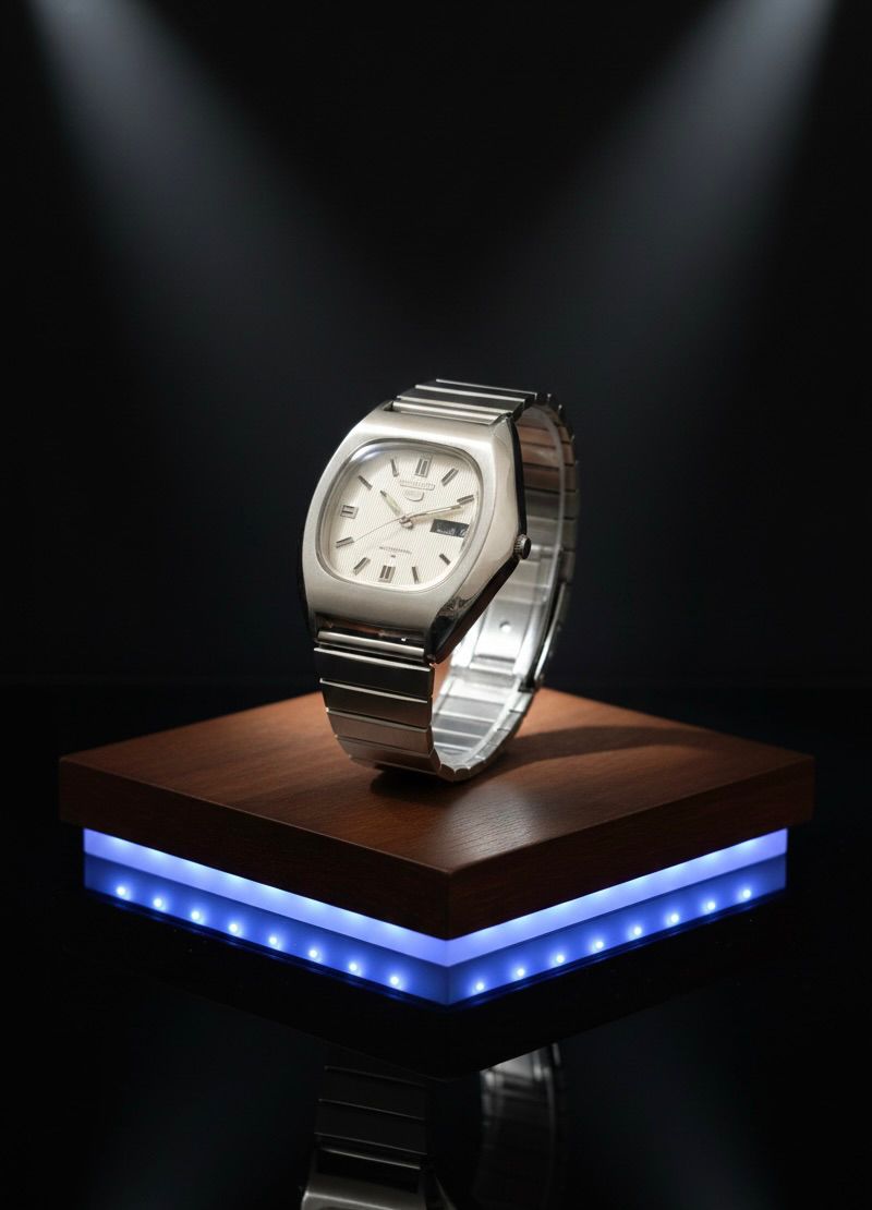 Seiko 5 Automatic Square Case White Dial Watch