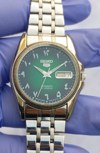 Seiko 5 Automatic Green Dial Arabic Numerals Watch
