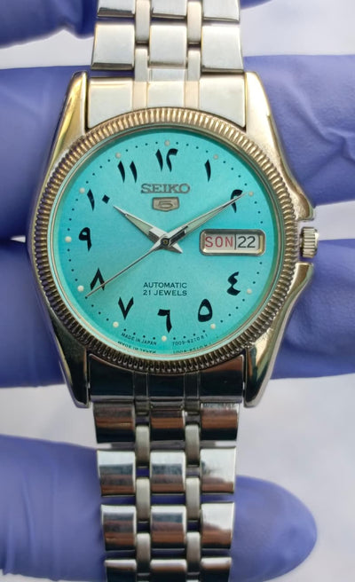 Seiko 5 Automatic Light Blue Dial Arabic Numerals Watch