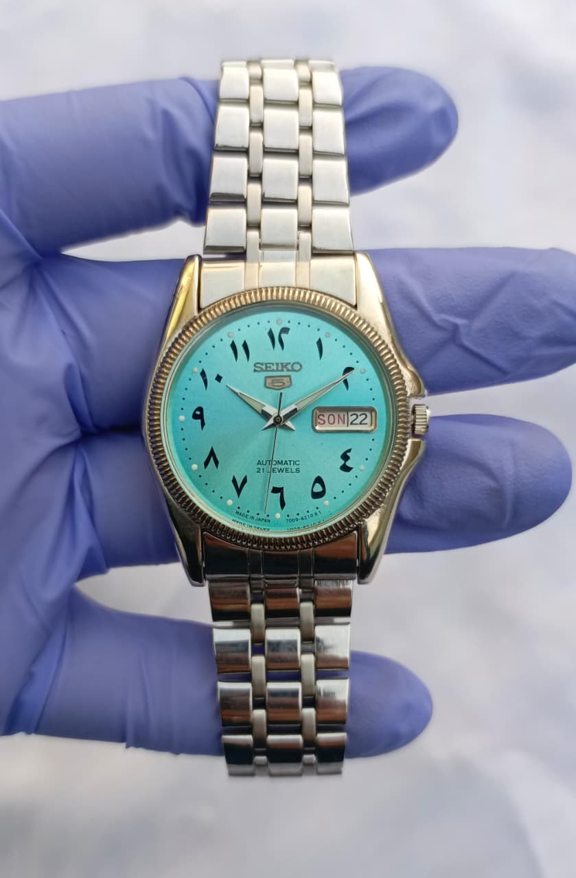 Seiko 5 Automatic Light Blue Dial Arabic Numerals Watch