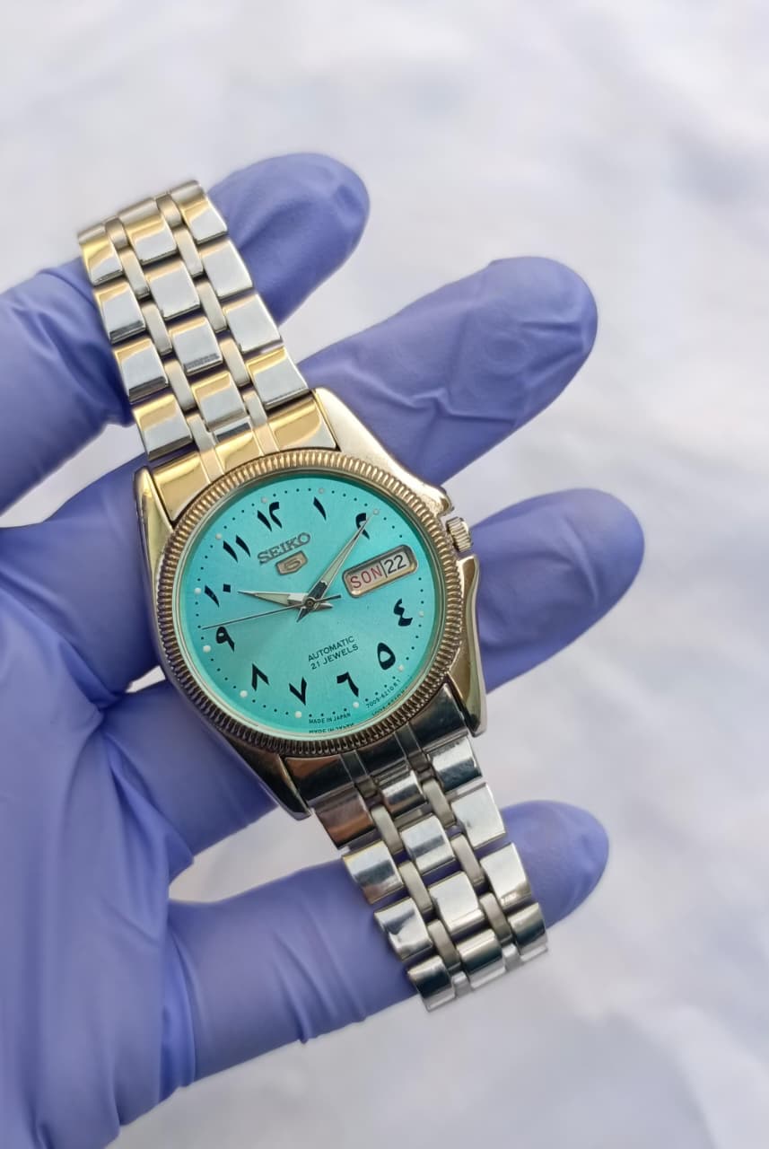 Seiko 5 Automatic Light Blue Dial Arabic Numerals Watch