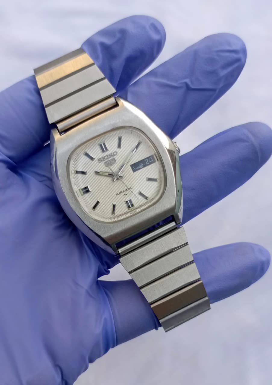 Seiko 5 Automatic Square Case White Dial Watch