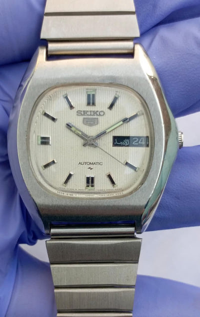 Seiko 5 Automatic Square Case White Dial Watch