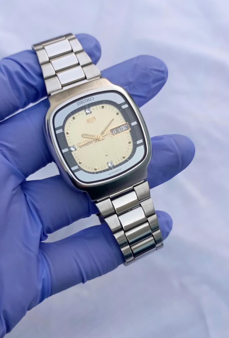 Seiko 5 Automatic Square Case Diamond Indices Watch