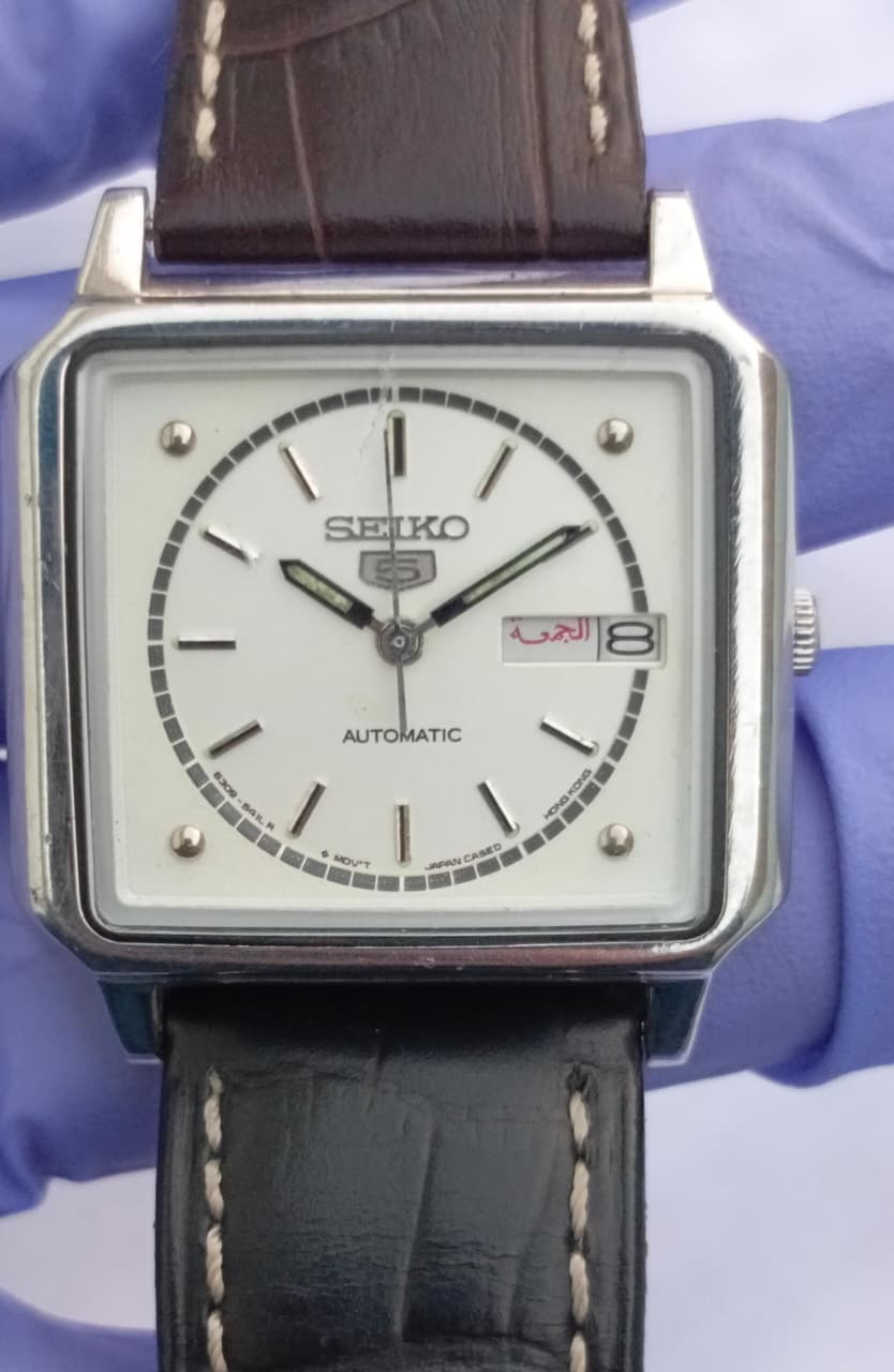 Seiko Automatic Square Case White Dial Watch