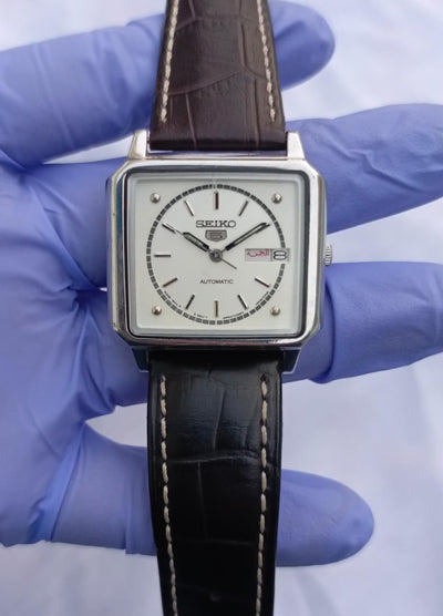 Seiko Automatic Square Case White Dial Watch