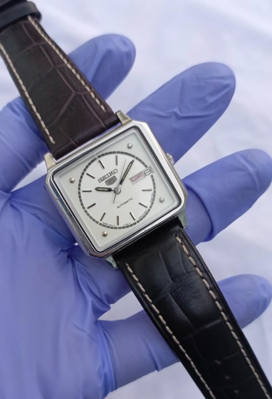 Seiko Automatic Square Case White Dial Watch