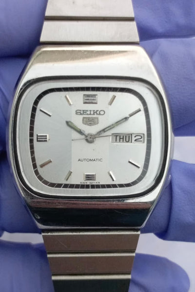 Seiko 5 Automatic Cushion Case Blue Dial Watch