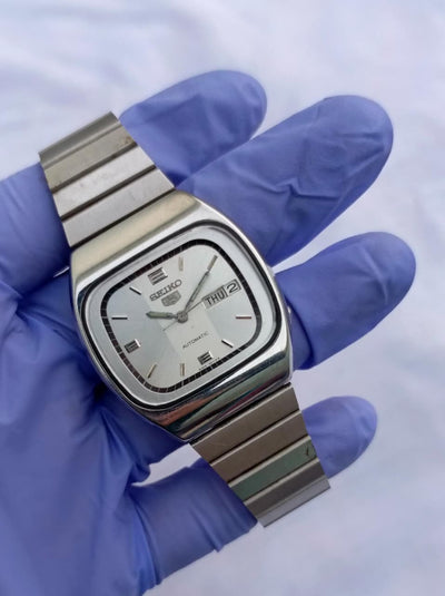 Seiko 5 Automatic Cushion Case Blue Dial Watch