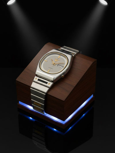 Seiko 5 Automatic Cushion Case White Dial Watch