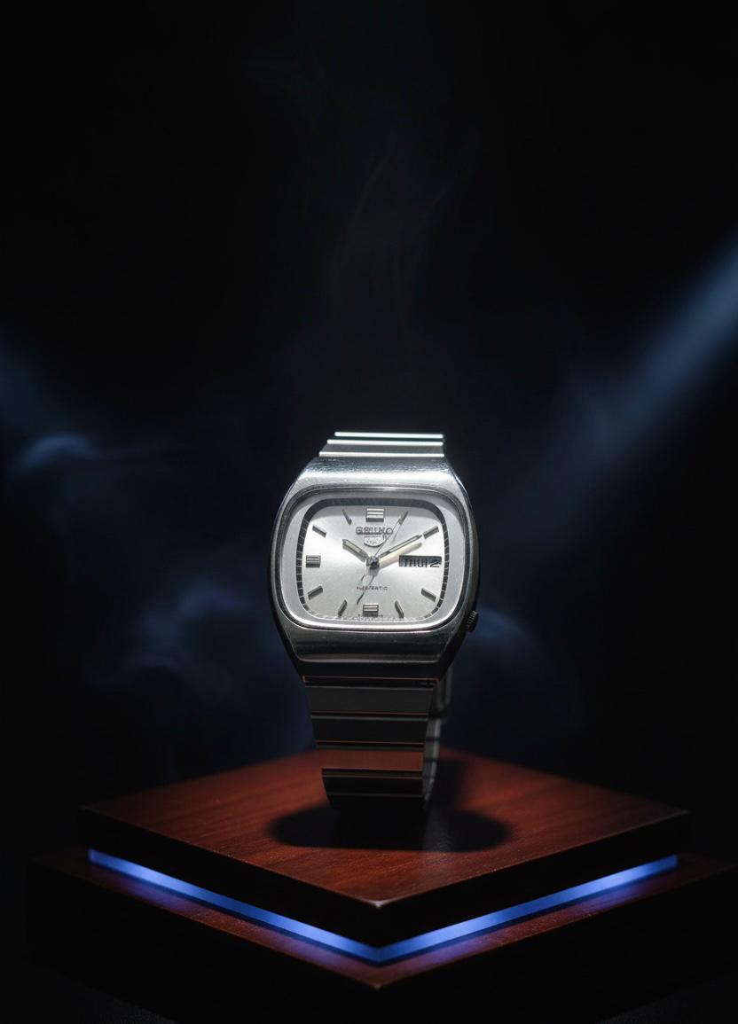 Seiko 5 Automatic Cushion Case Blue Dial Watch