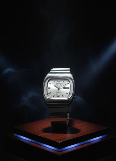 Seiko 5 Automatic Cushion Case Blue Dial Watch