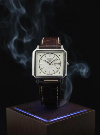 Seiko Automatic Square Case White Dial Watch